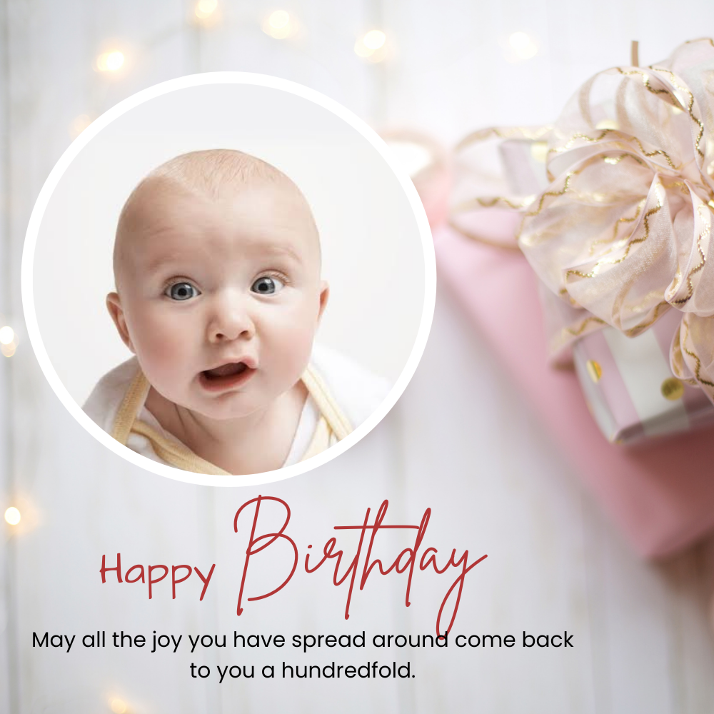 Birthday Wishes Photo Frame For Kids With Custom Photograph
