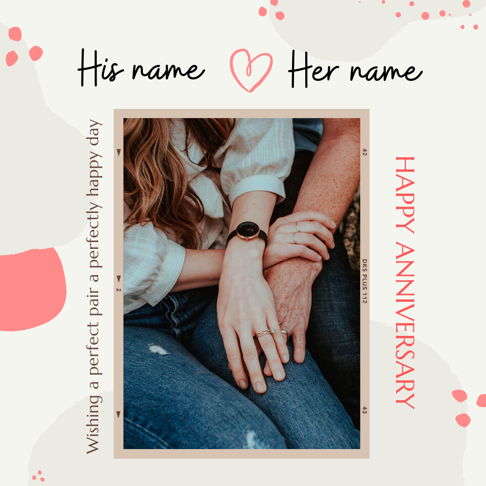 Happy Anniversary Romantic Photo Frame With Name