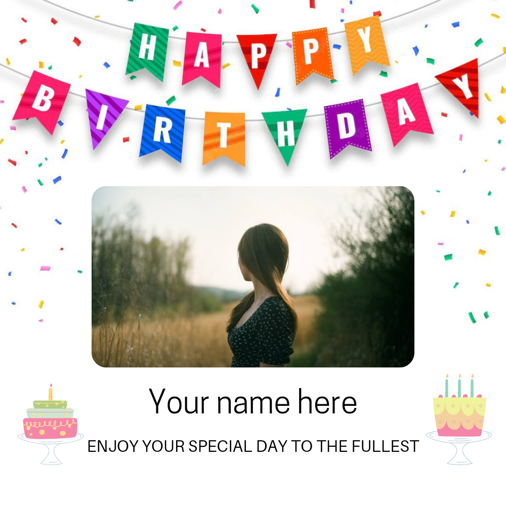 Enjoy Your Birthday Special Photo Frame With Name