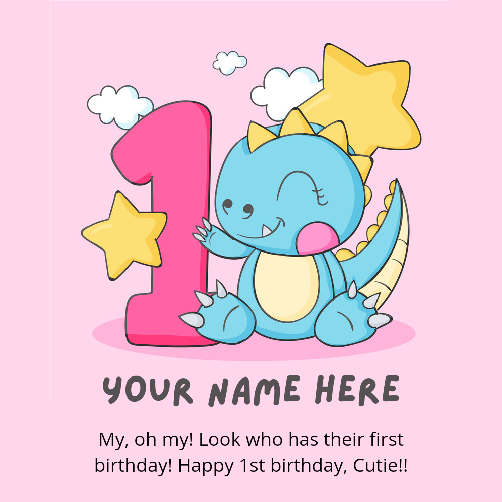 Happy 1st Birthday Wishes Cute Greeting With Name