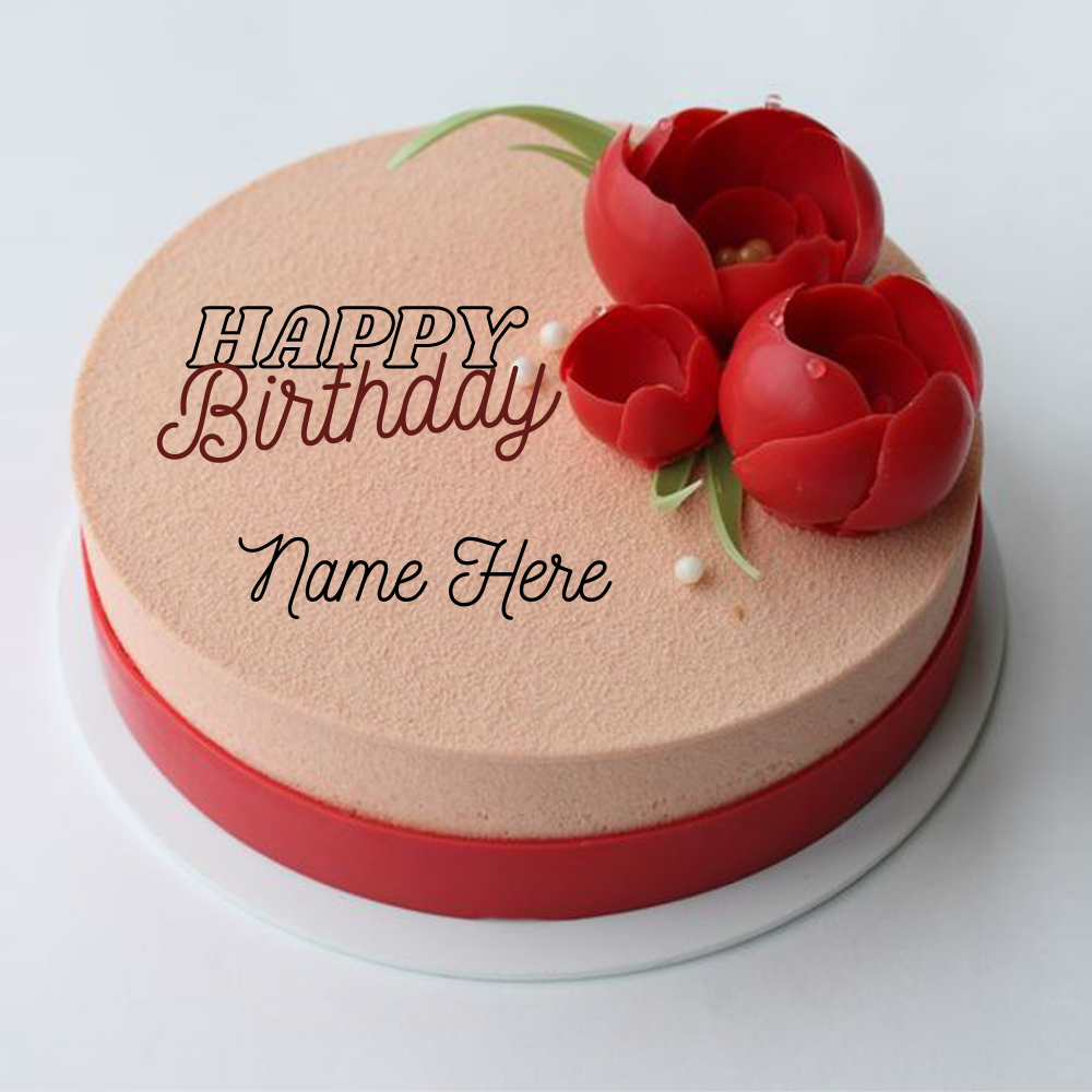 Floral Art Name Birthday Cake For Whatsapp Status