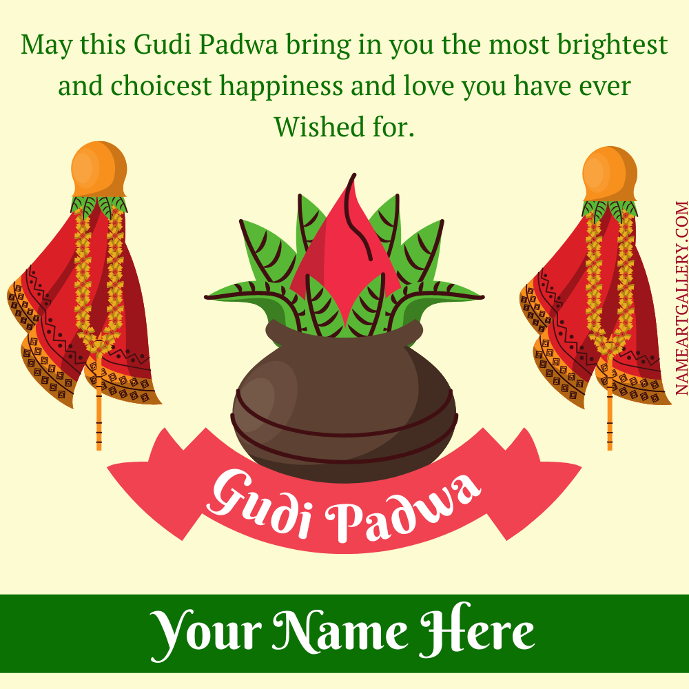 Beautiful Wish Card For Gudi Padwa 2022 Wishes With Name