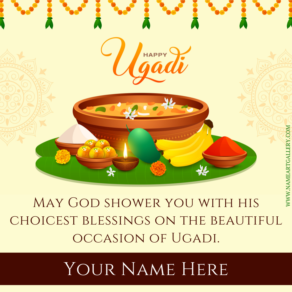 Happy Ugadi 2022 Wish Card With Your Name