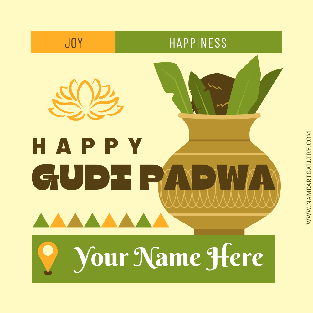 Write Name on Gudi Padwa Whatsapp Status Image