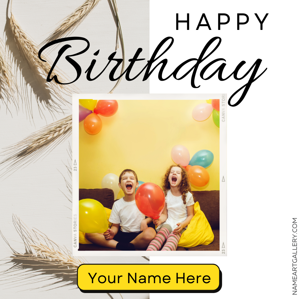 Elegant Photo Frame For Birthday Wishes With Name