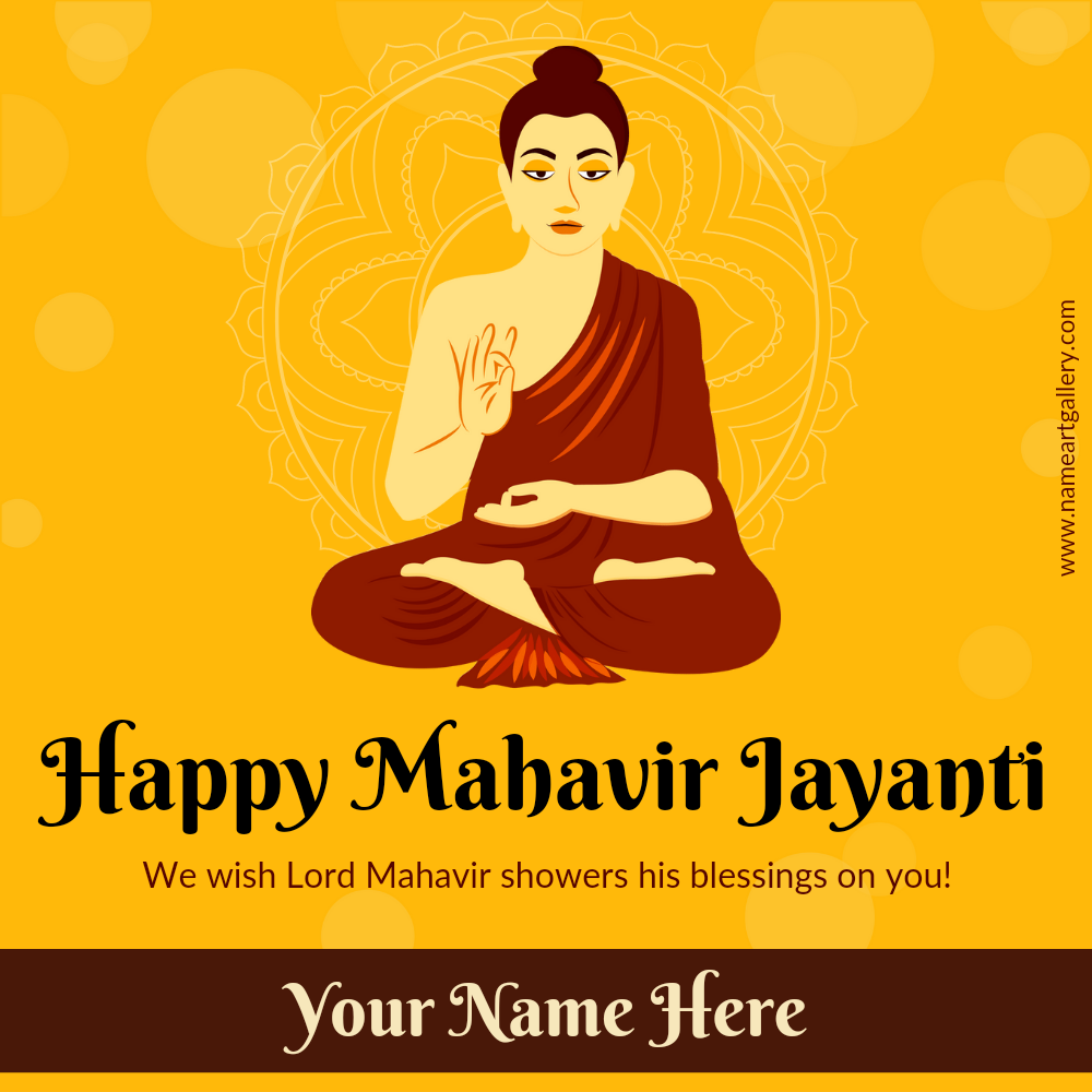 Write Name on Mahavir Jayanti 2022 E-Card
