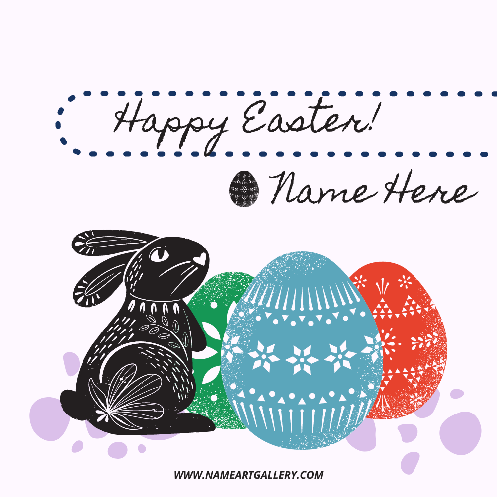 Happy Easter Day Wishes Greeting Card With Name