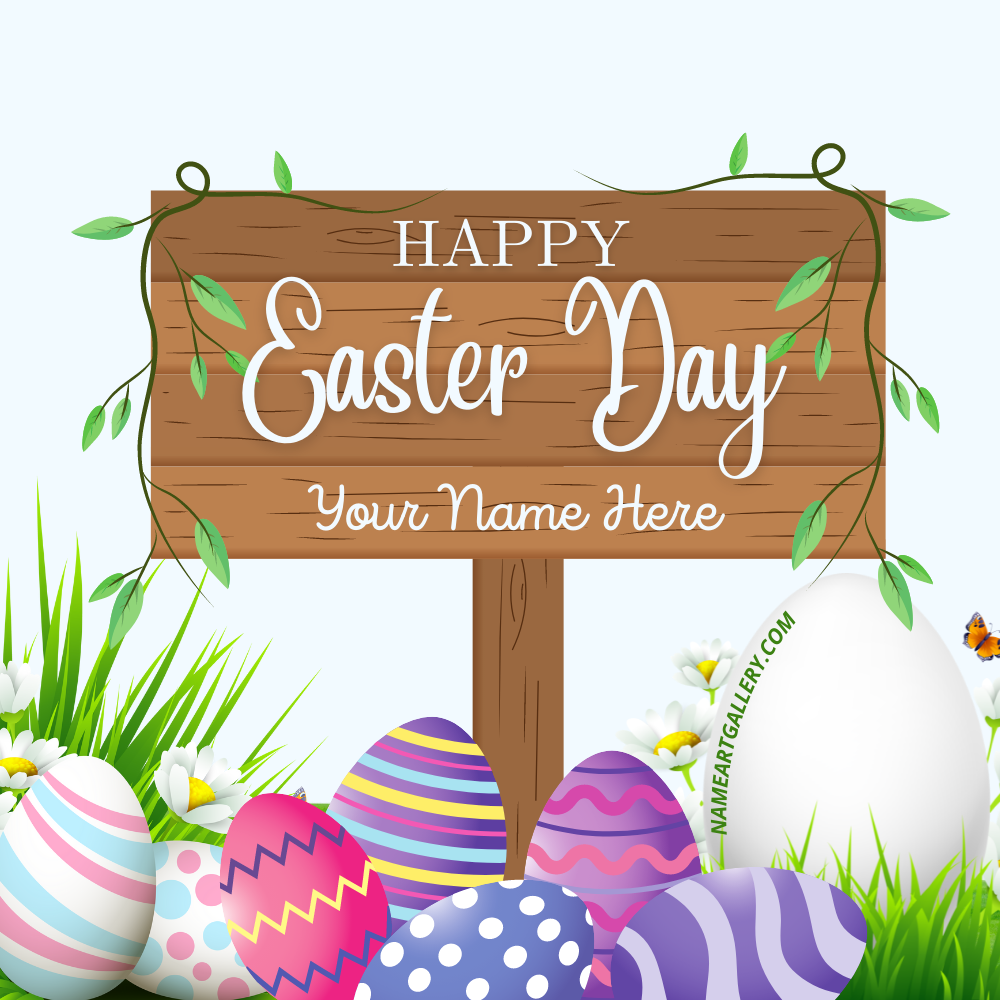 Easter Day Social Media Poster Image With Your Name
