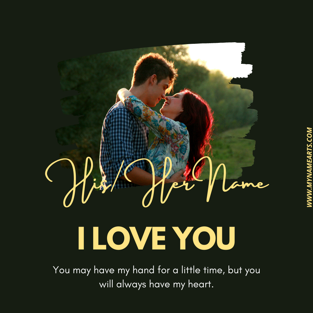 Romantic Couple Photo Frame With Lover Name