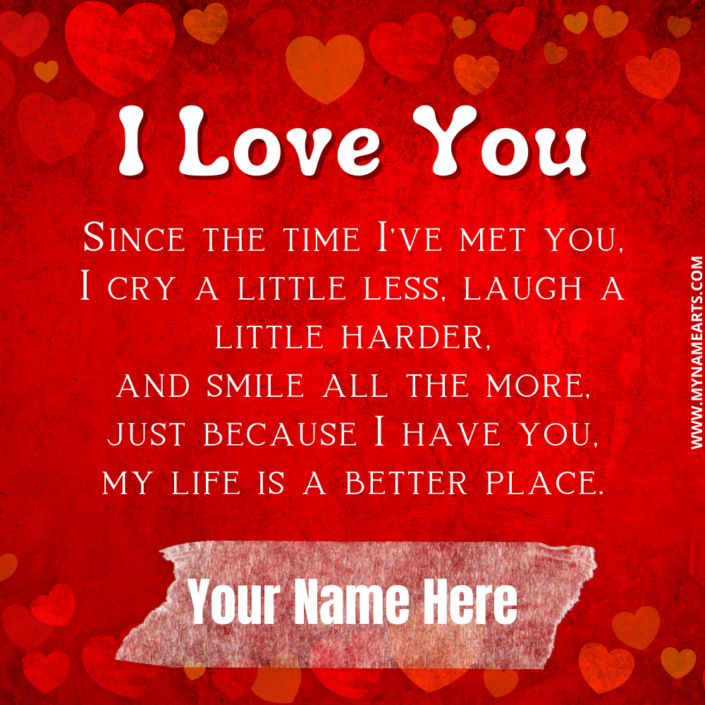 Romantic Love Quote Status Image With Girlfriend Name