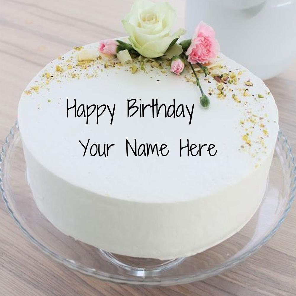 Edit Name on Beautiful Happy Birthday Wishes Cake