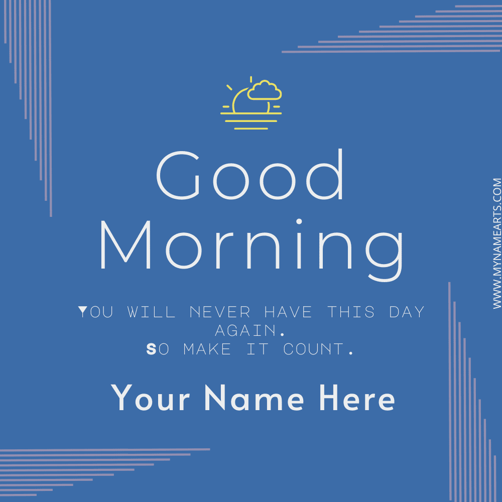 Minimalist Good Morning Wish Card With Name