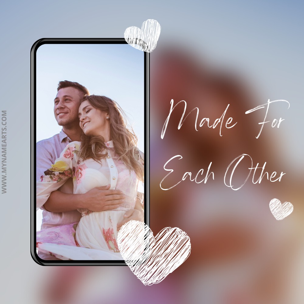 Create Made For Eachother Love Couple Photo Frame