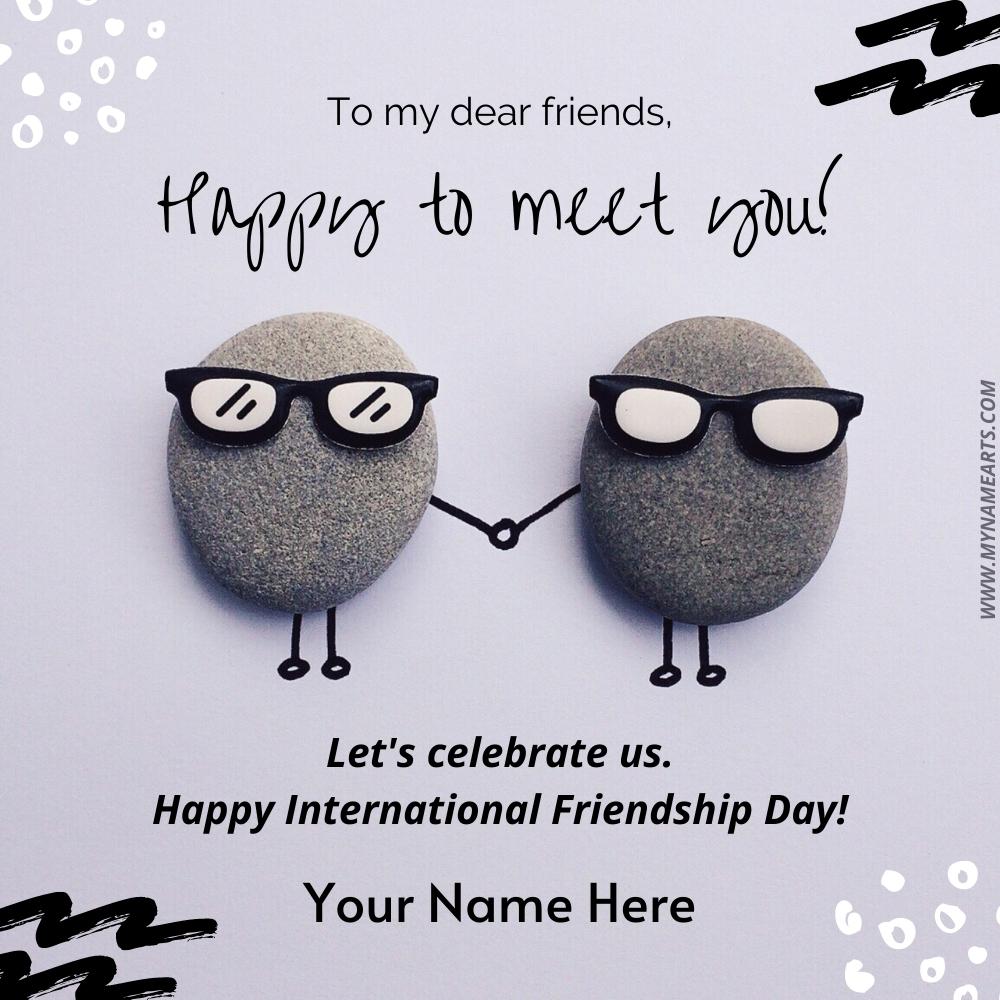 Cute Name Greeting Card For Friendship Day Wishes