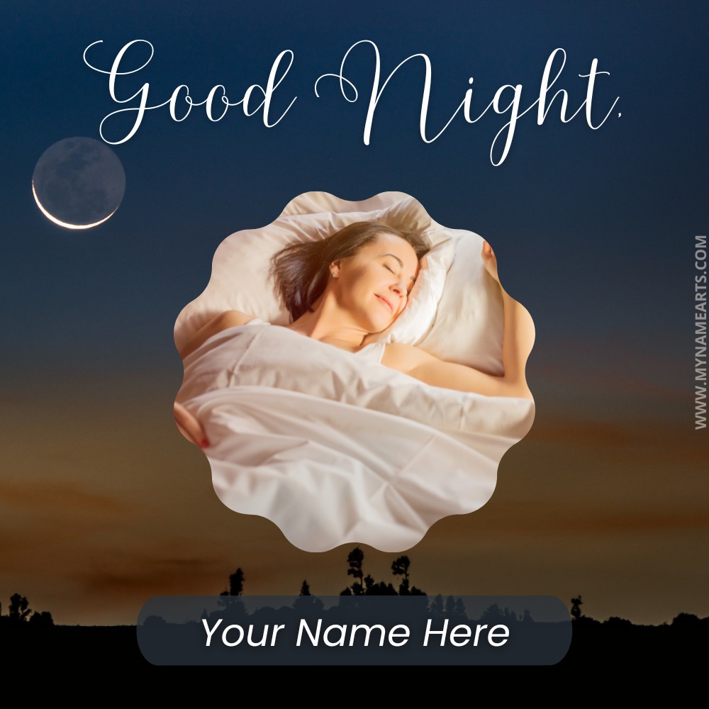 Good Night Wishes Photo Frame Image With Name
