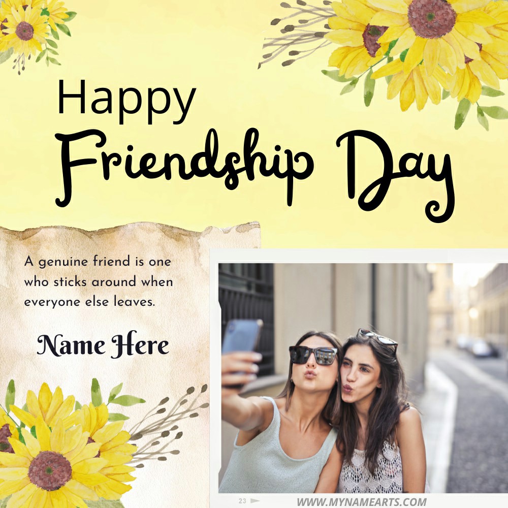 Happy Friendship Day Photo Frame With Name Edit