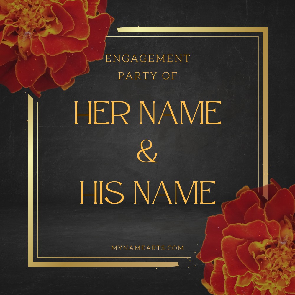 Print Name on Engagement Party Invitation Card