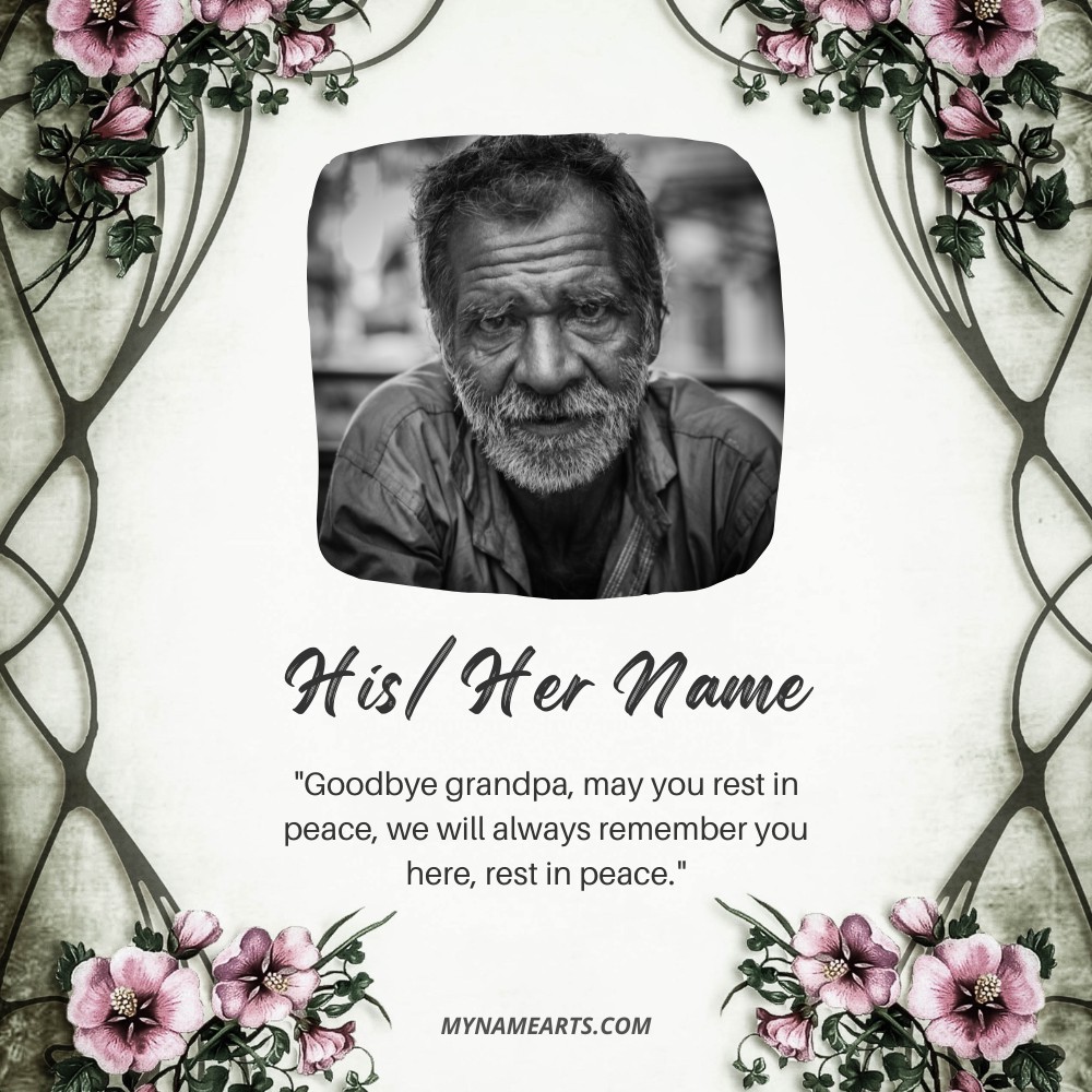 Rest in Peace Grandpa Photo Frame With Name
