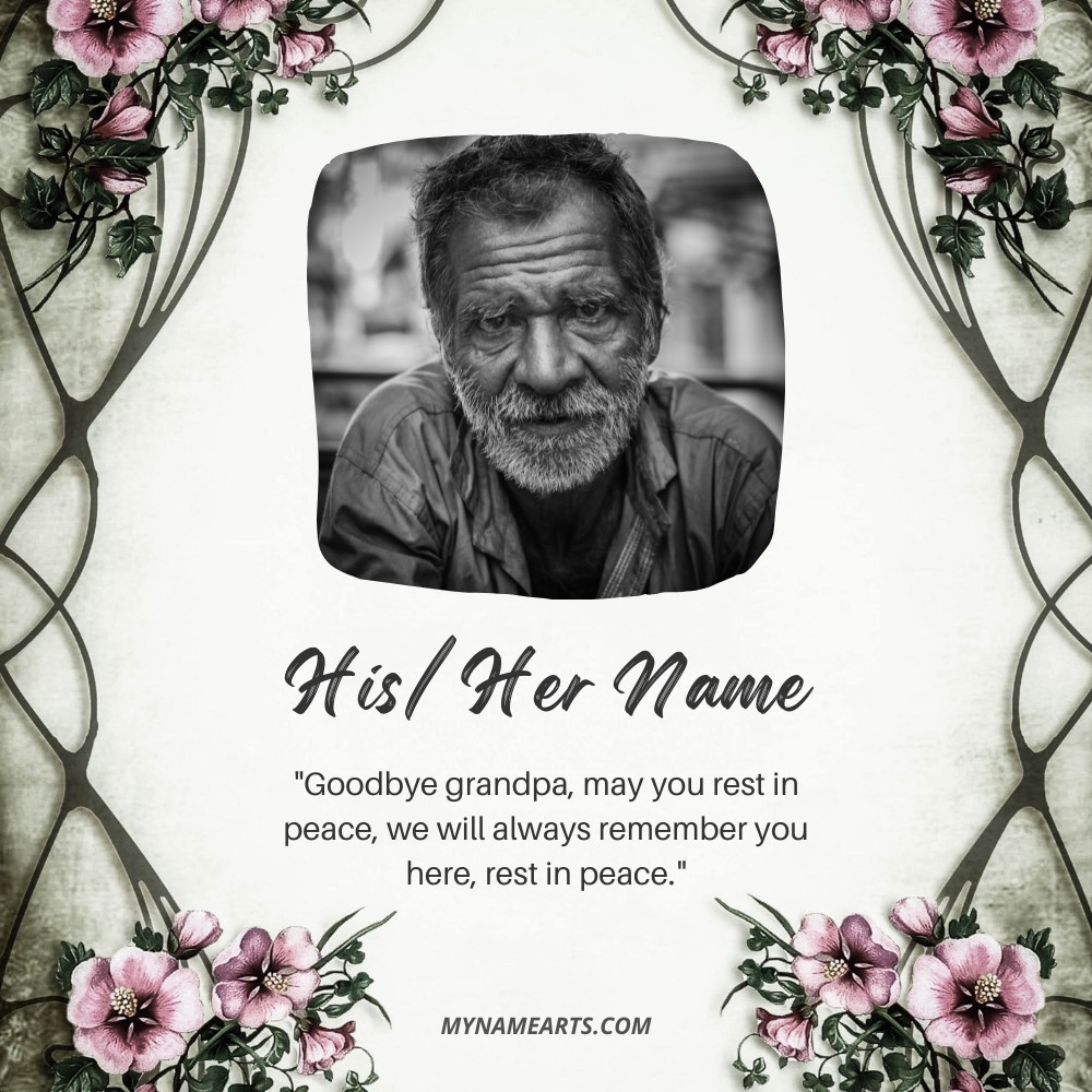 Rest in Peace Grandpa Photo Frame With Name - MyNameArts