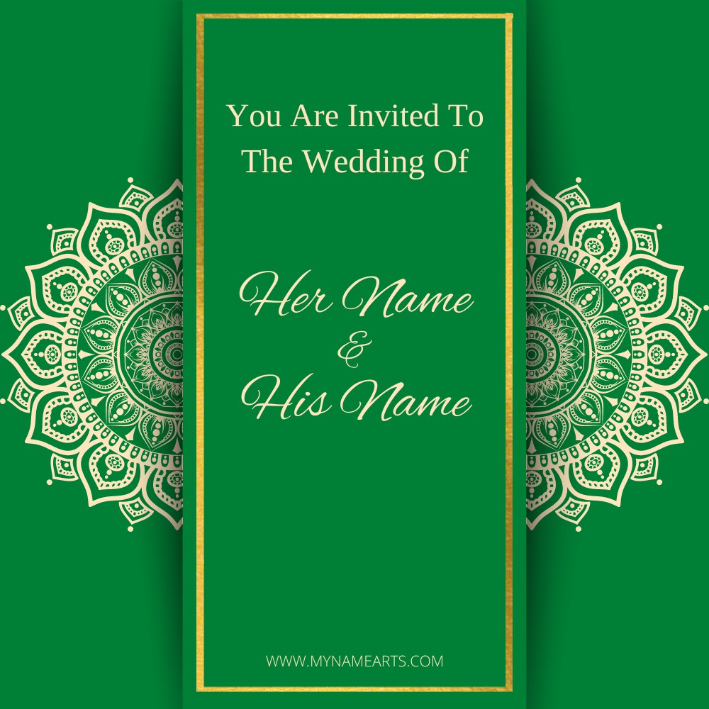 Write Name on Minimalist Wedding Invitation Card