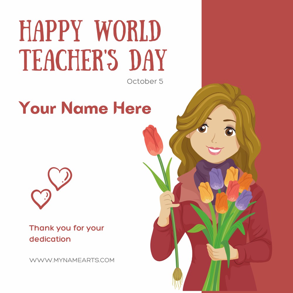 Happy World Teachers’ Day Greeting With Name