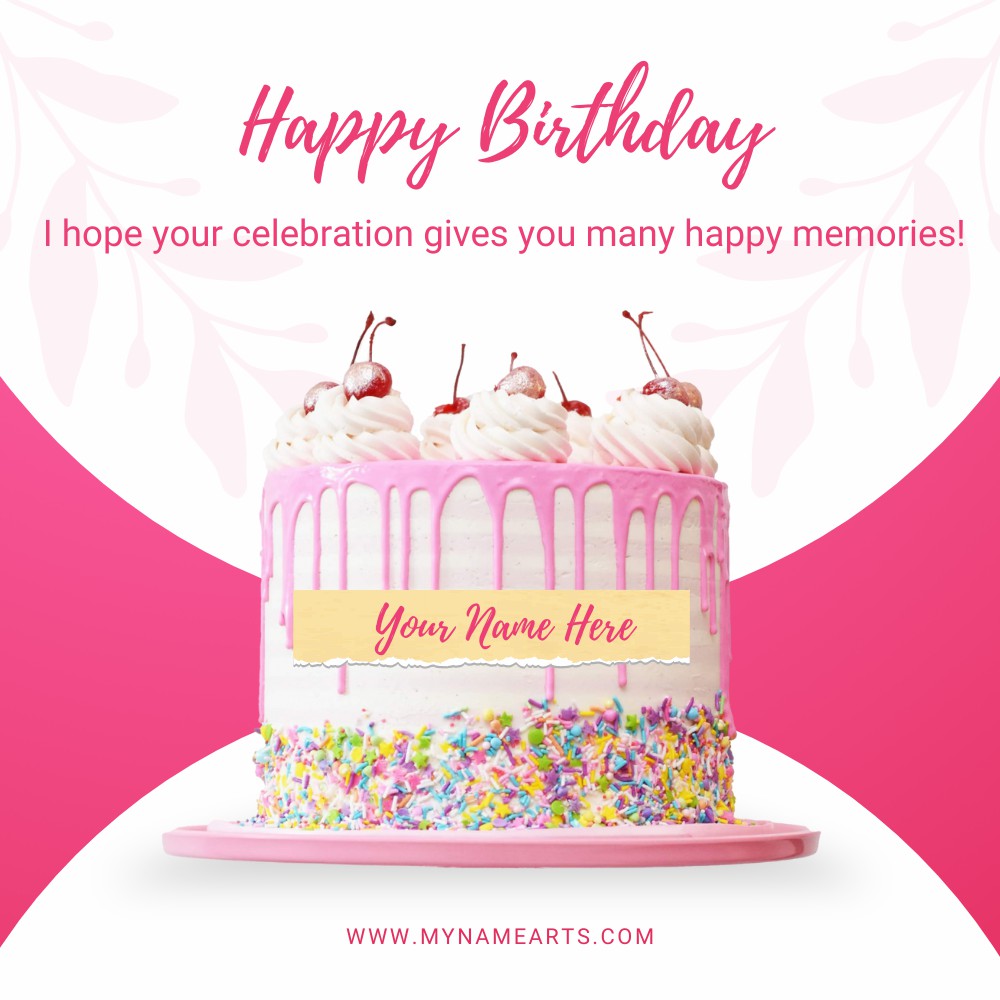 Name Birthday Wishes Cake With Custom Quotes - MyNameArts