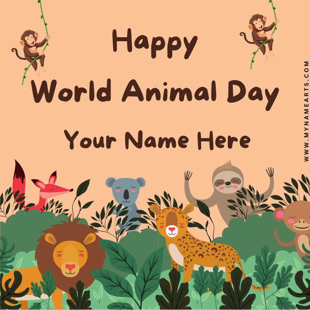 World Animal Welfare Day Wish Card With Name - MyNameArts