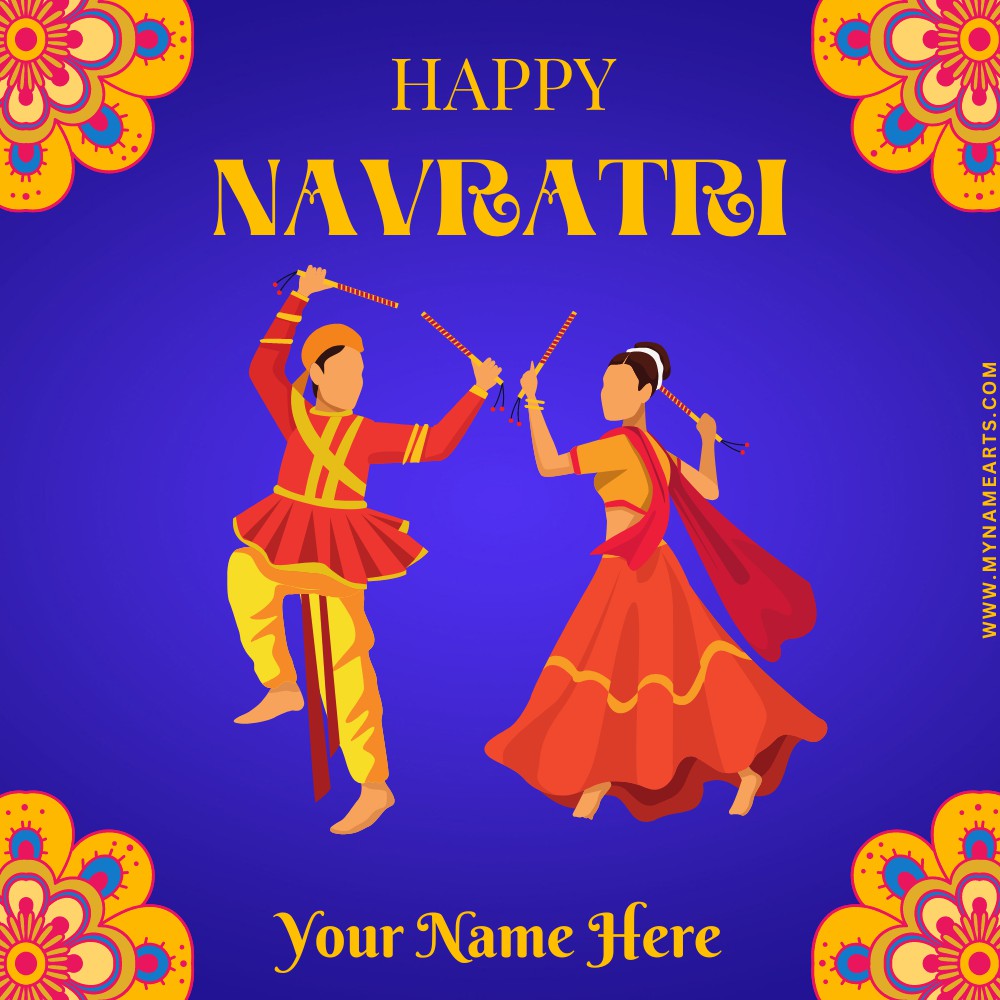 Navratri Greetings and Photo Frames With Name | MyNameArts