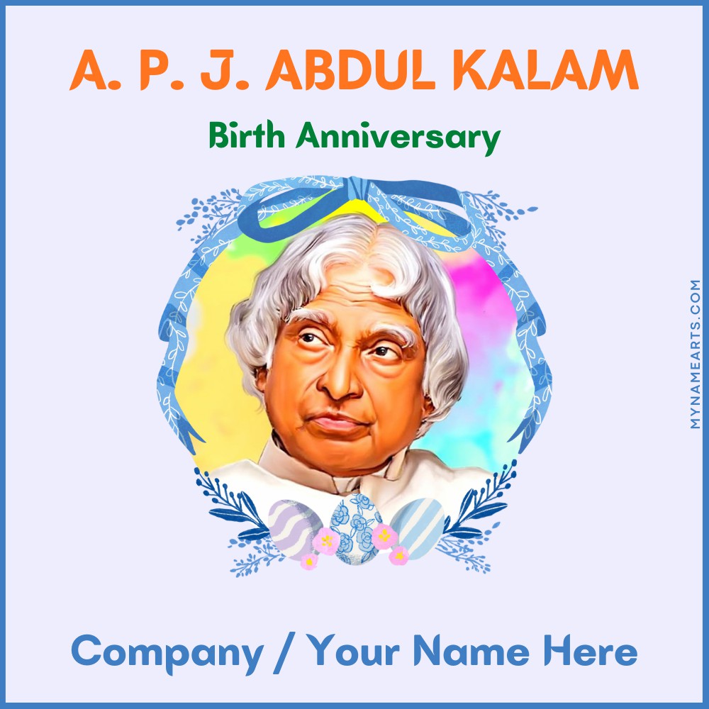 A. P. J. Abdul Kalam Birth Anniversary Greeting With Name