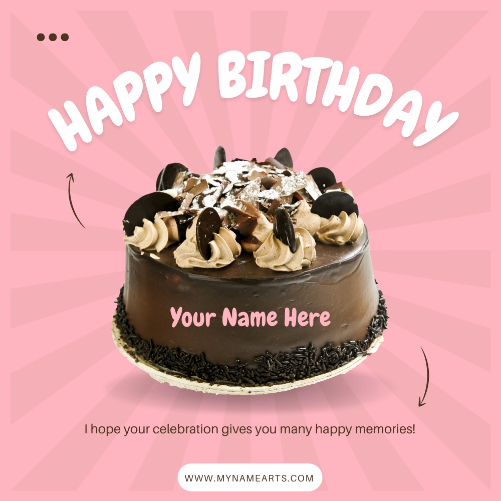 Create Chocolate Cake With Name Online For Free
