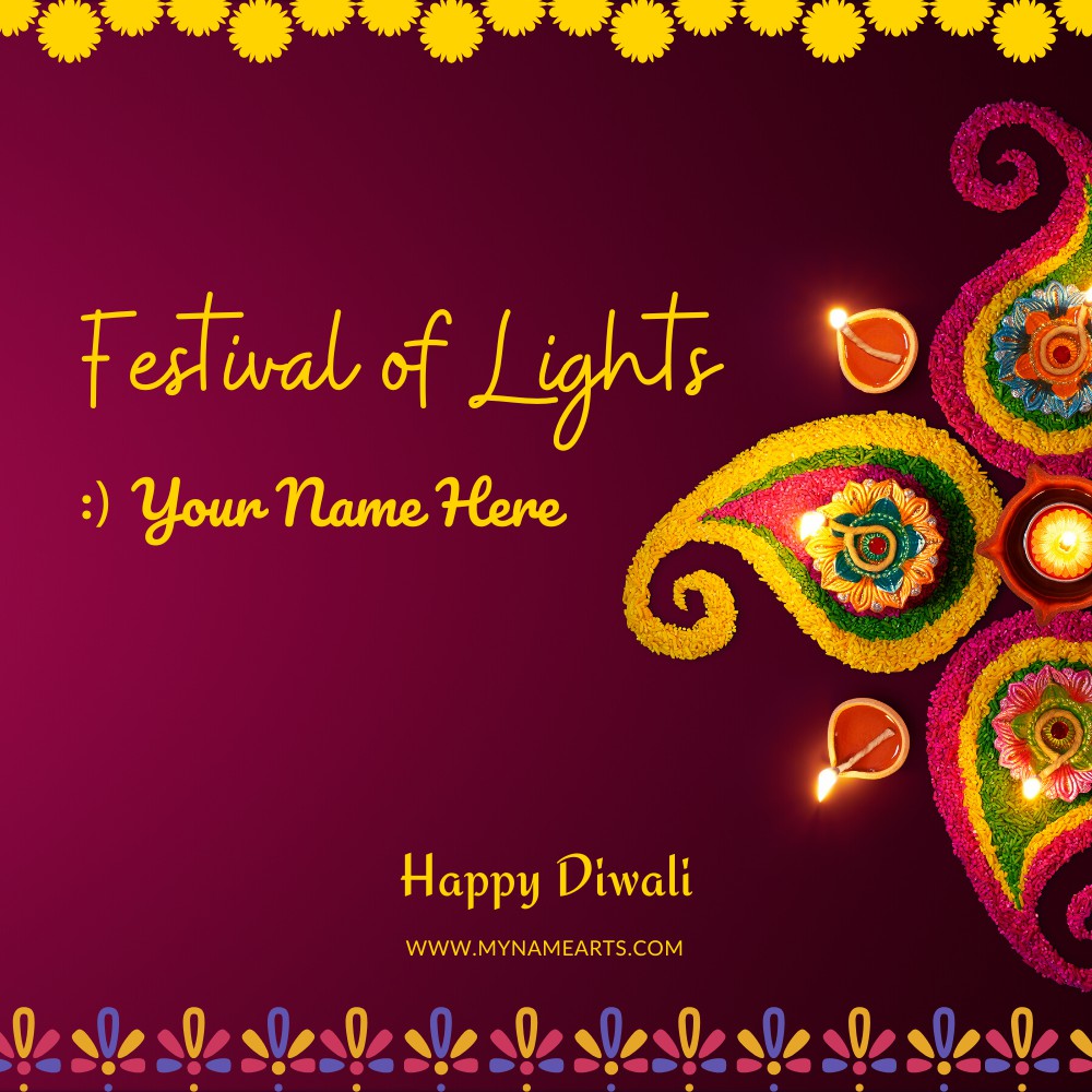 Festival of Lights Diwali Rangoli Pics With Name