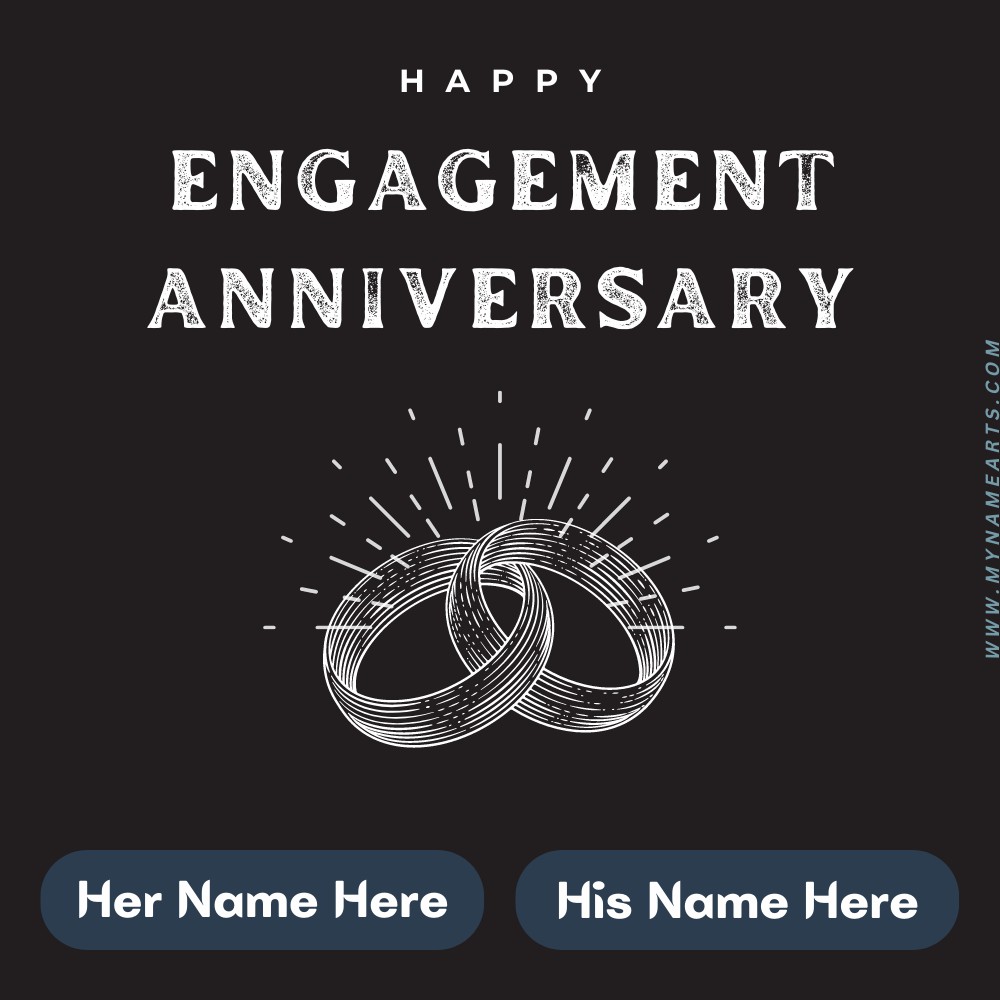 Engagement Anniversary E-Card With Couple Name