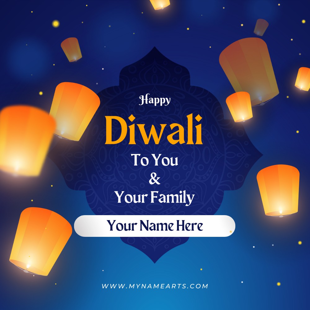 Happy Diwali To You and Your Family DP Pics With Name