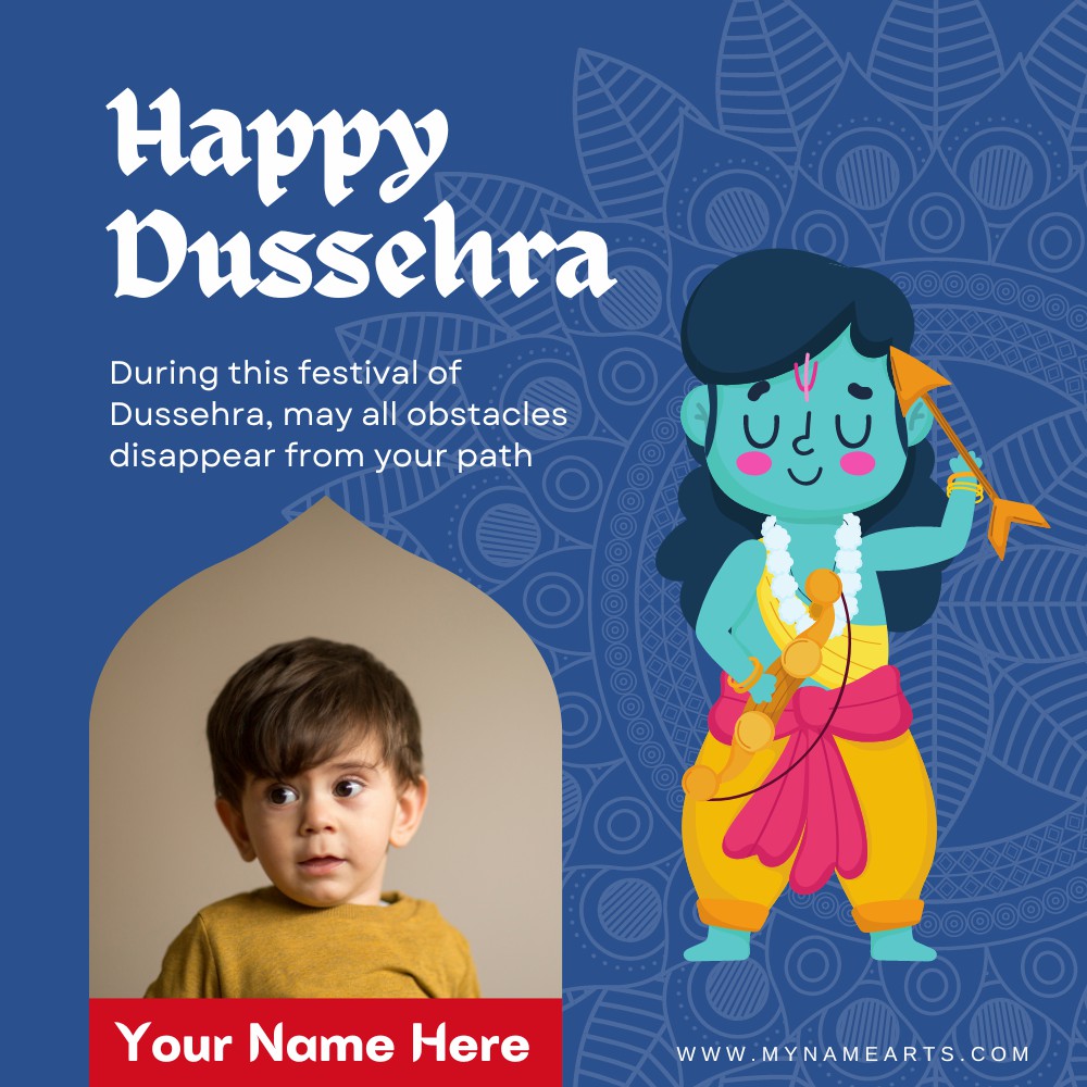 Happy Dussehra 2022 Photo Frame With Name