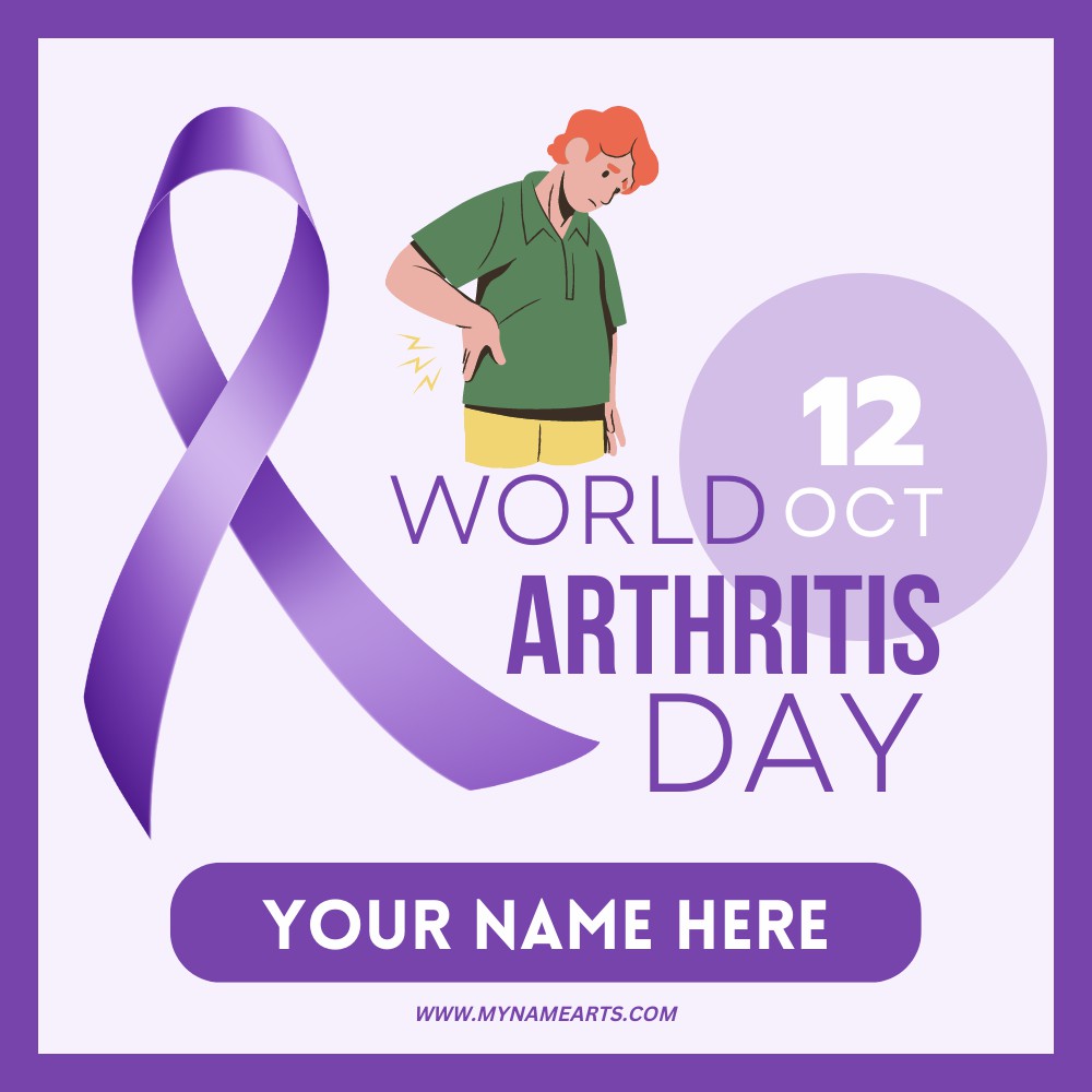 World Arthritis Day 12th October Greeting With Name