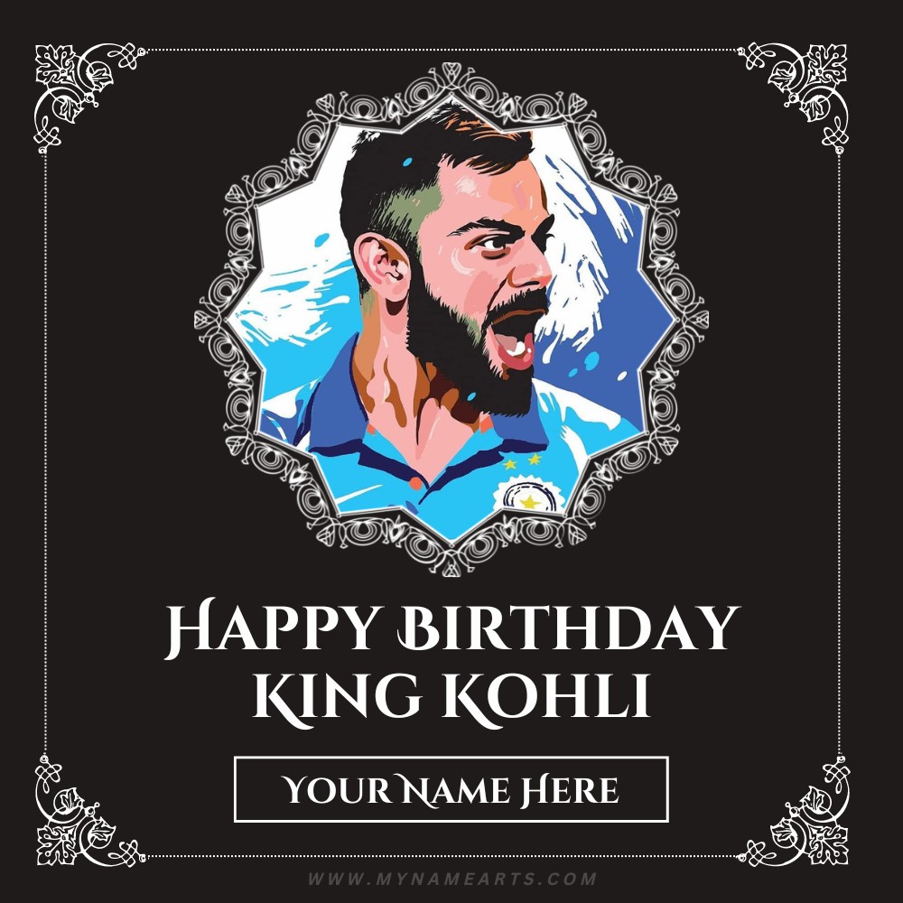 Happy Birthday King Kohli Status Image With Name