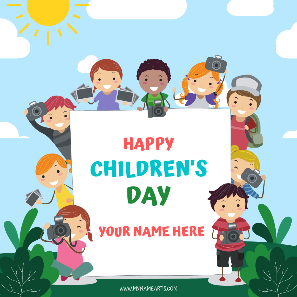 Happy Children’s Day Greeting With Name