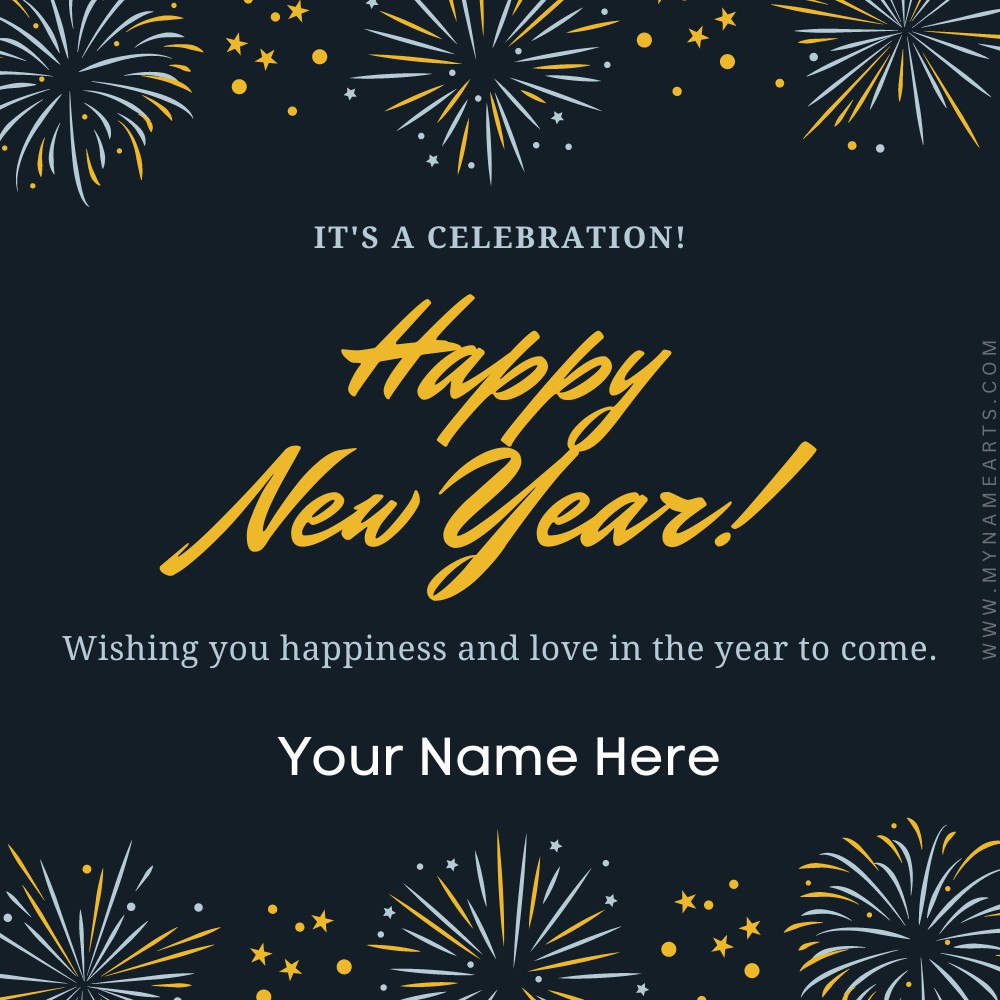 New Year 2023 Celebration Wish Card With Name