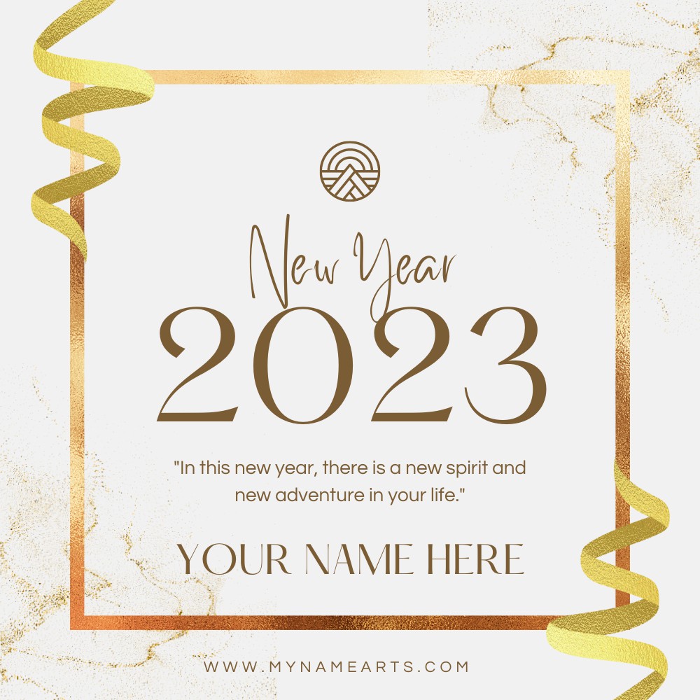 New Year 2023 Wishes Minimalist Card With Name
