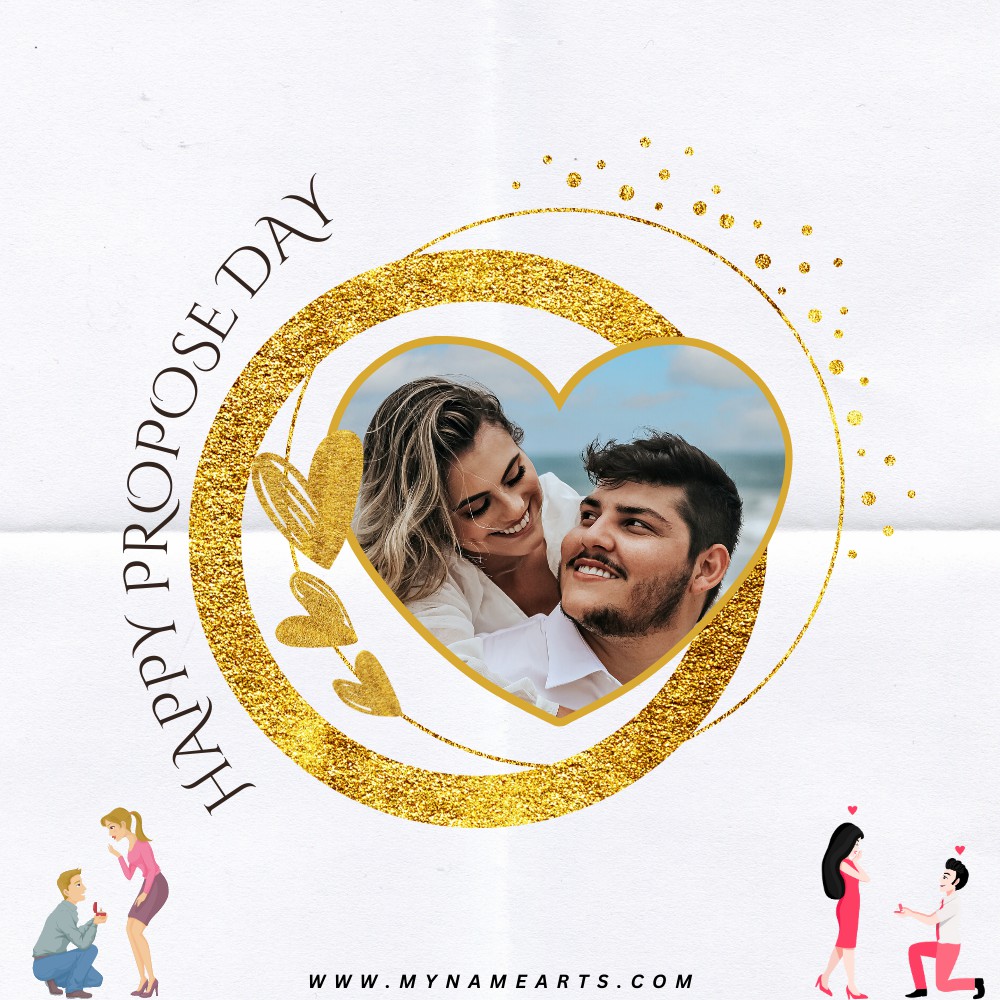 Happy Propose Day 2023 Frame With Couple Photo