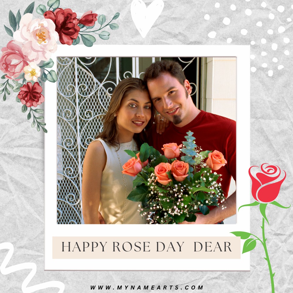 Happy Rose Day 2023 Frame With Couple Photo
