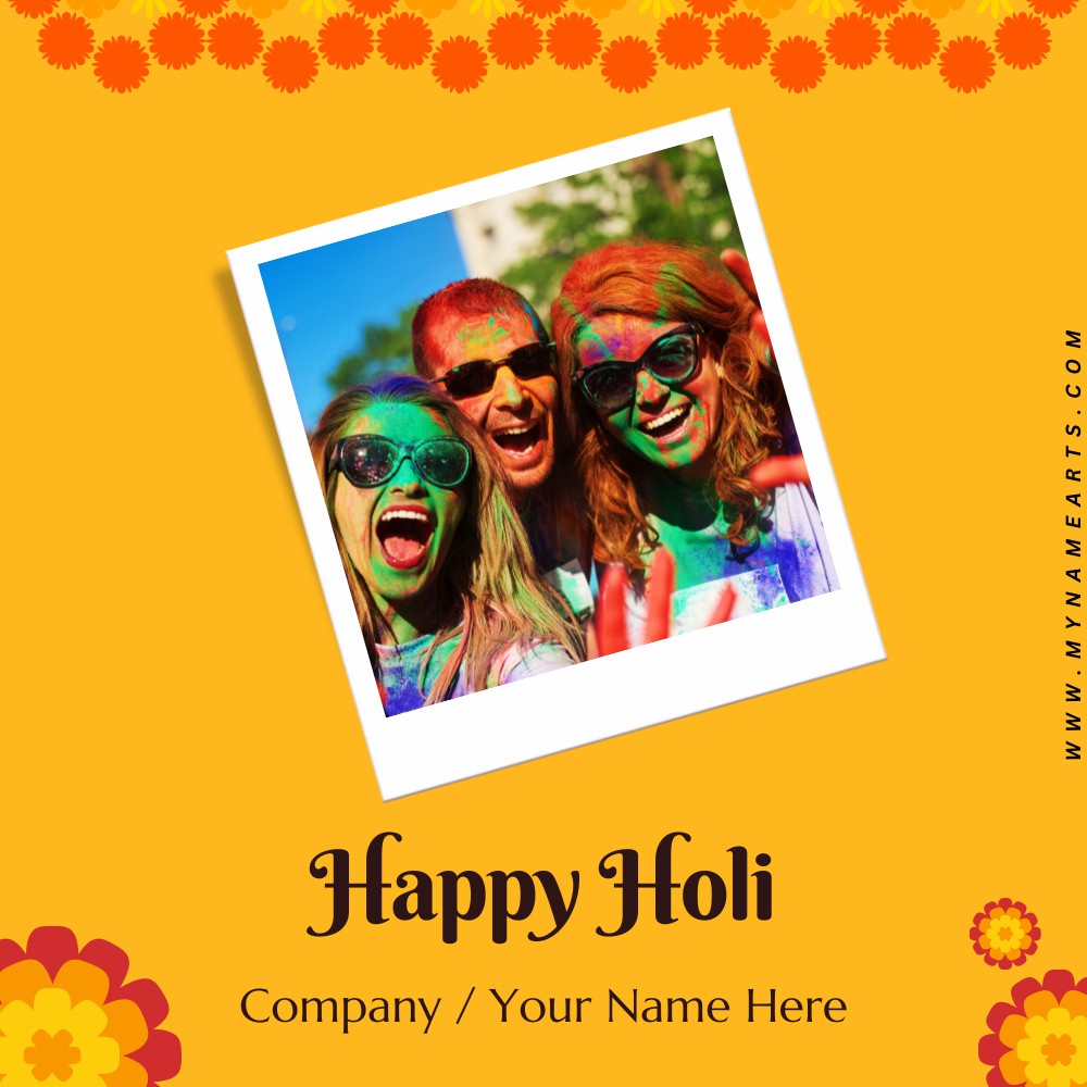 Happy Holi 2023 Photo Frame With Name Edit