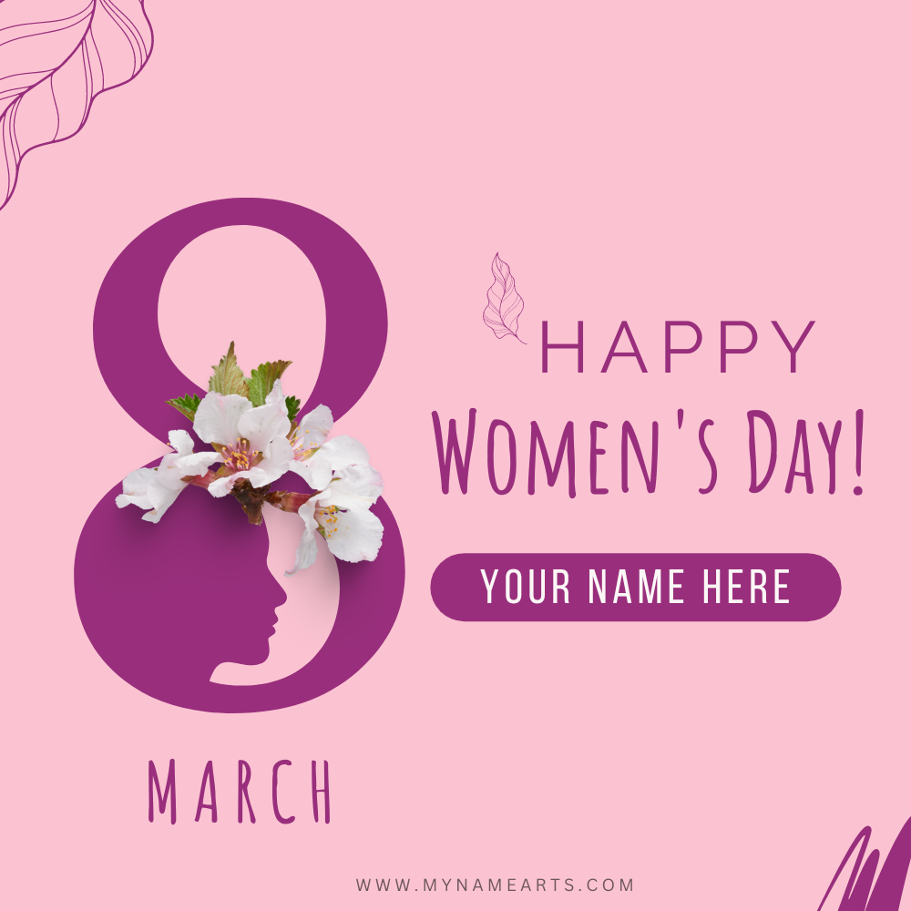 Happy Women’s Day Name Art Greeting Card