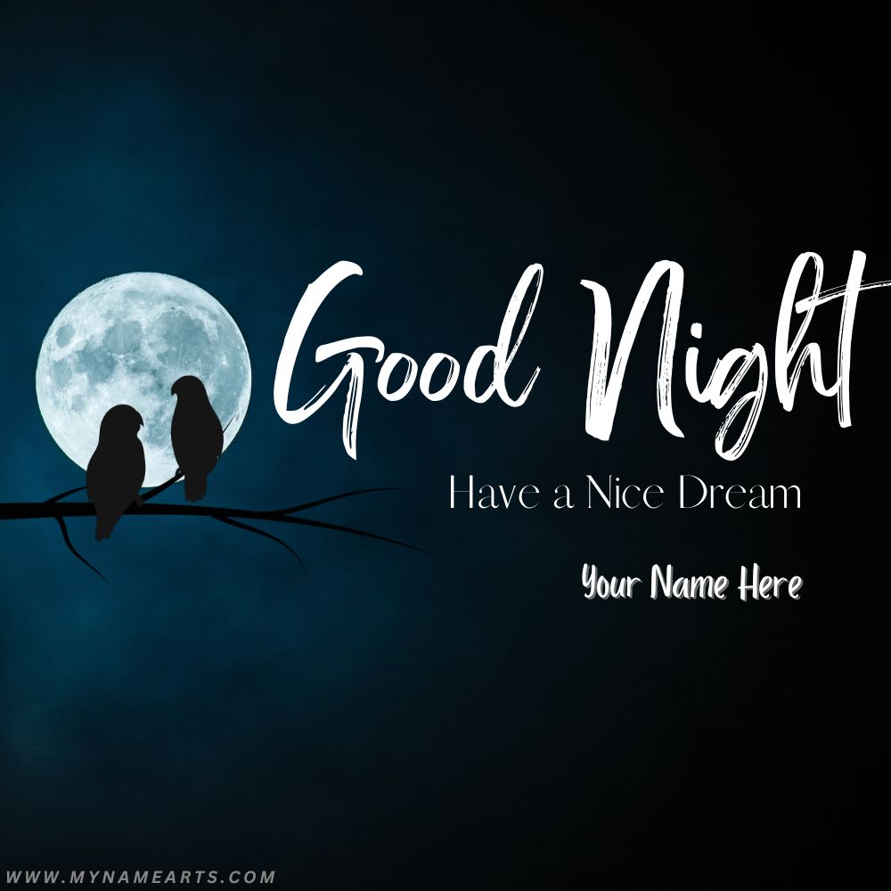 Beautiful Moon Good Night Post with Name Edit