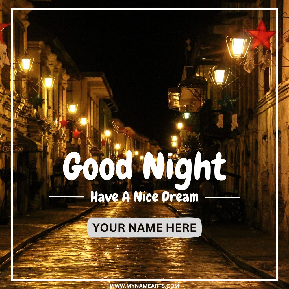 Elegant Street Lights Goodnight Status With Custom Name