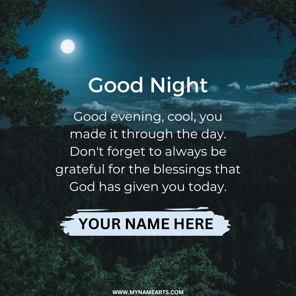 Good Night Prayer Image With Custom Name