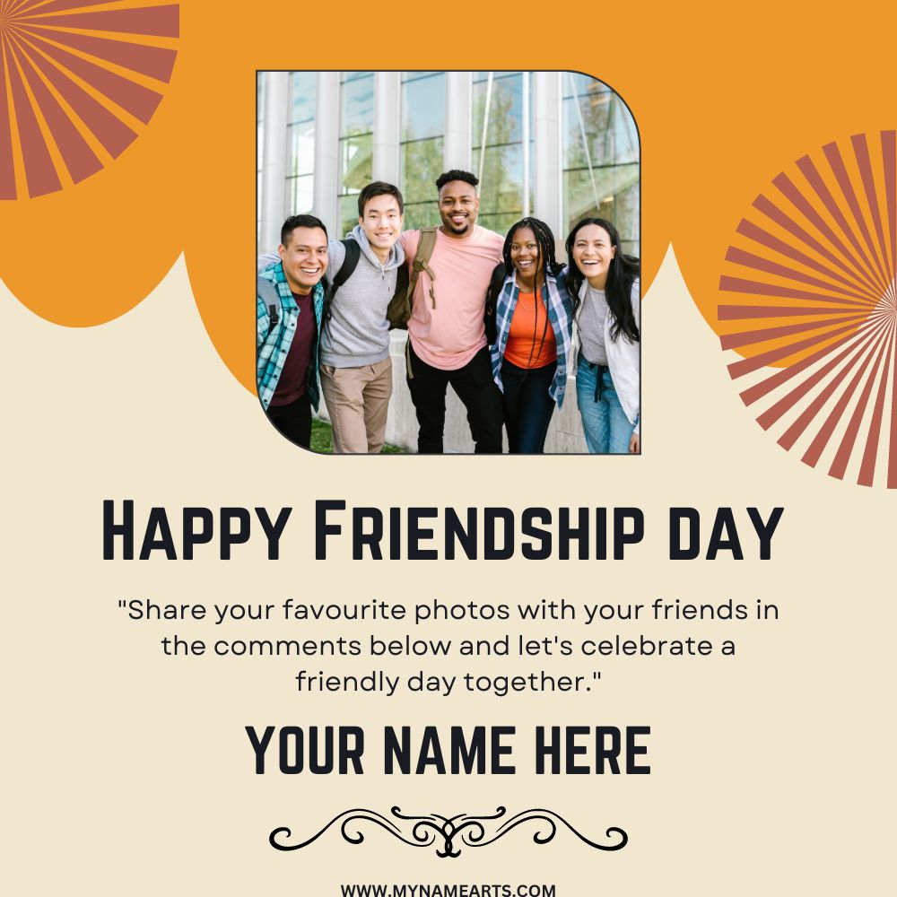 Happy Friendship Day Custom Photo Frame With Your Name