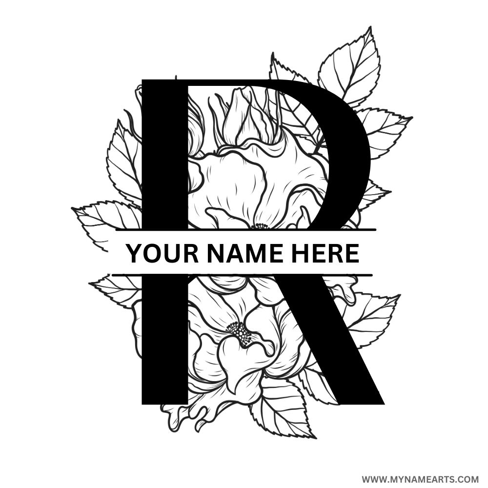 R Alphabets Tattoo Design With Your Custom Name Edit