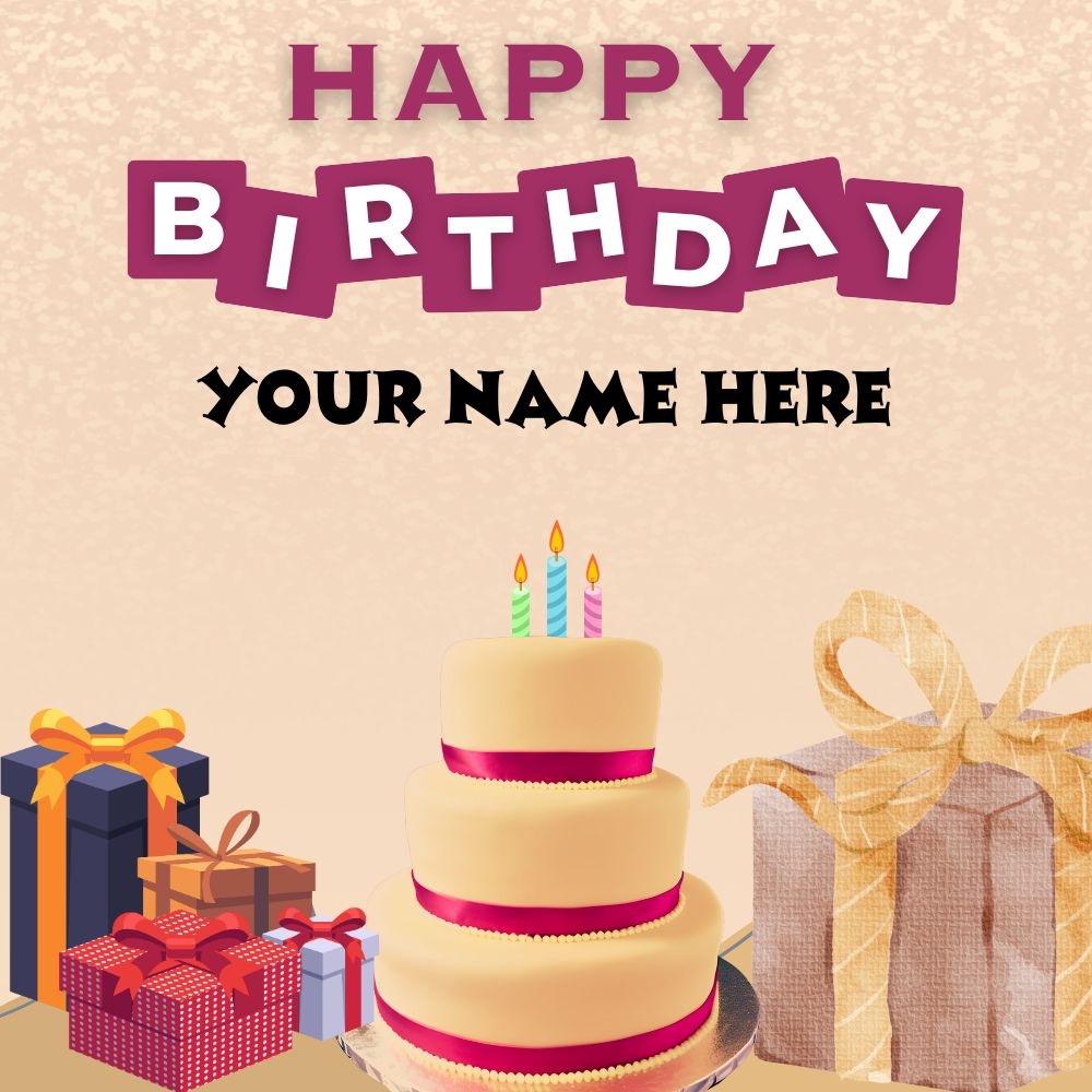 Simple Happy Birthday Greeting Post With Custom Name