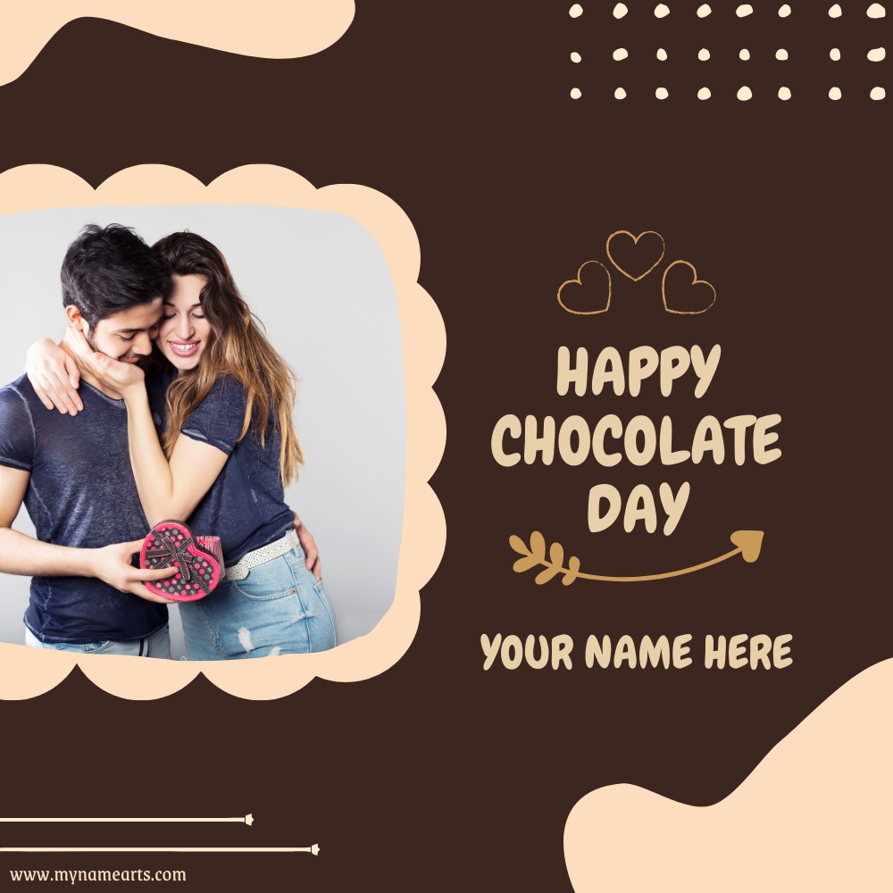 Happy Chocolate Day 2024 Photo Frame With Name
